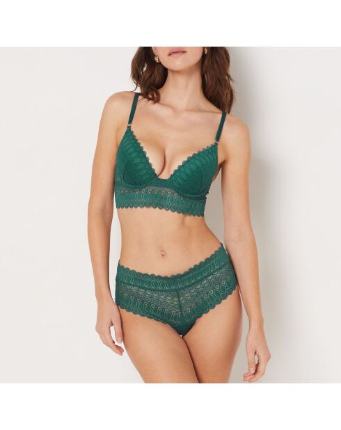 Push-up-BH mit Bügelgravur tannengrün