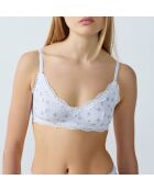Soutien-gorge sans armatures Chouchoutte blanc à motifs fleuris