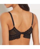 Zwarte bh zonder beugel met gravure