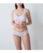 Witte bh zonder beugel van Mon Chouchou met bloemenpatronen