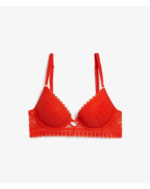 Oranje push-up bh met diamanten en beugel nr. 2