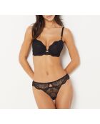 No.1 Escapade schwarzer Push-up-BH mit Bügel