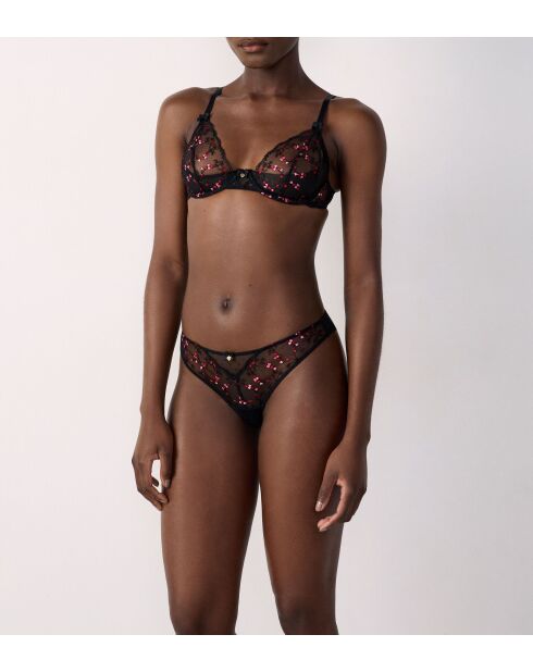 Sujetador negro con aros Conquete