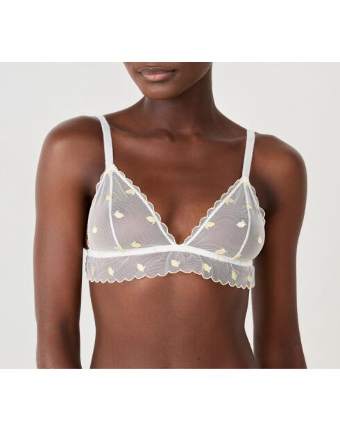 Fruitige witte bh zonder beugel