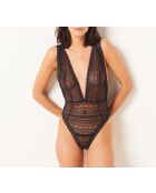 Diamant noir romper uit één stuk zonder beugel