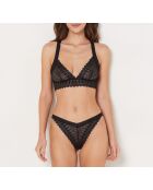 Zwarte bh zonder beugel met gravure