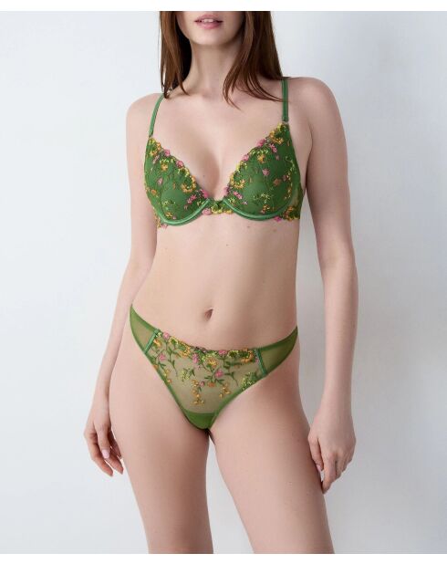 Gourmandise Grüner Push-up-BH mit Bügel