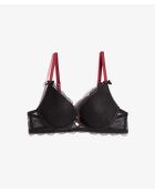 Zwarte sentimentele push-up bh met beugel
