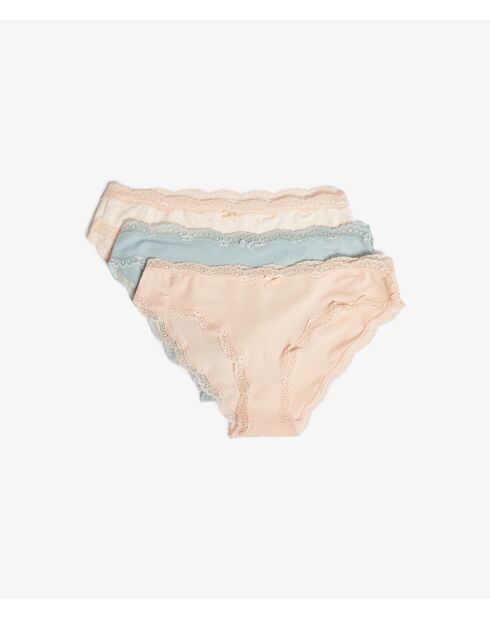 Set van 3 veelkleurige Jimma porseleinen slipjes