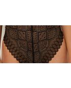 Intensiver schwarzer, einteiliger Body ohne Bügel