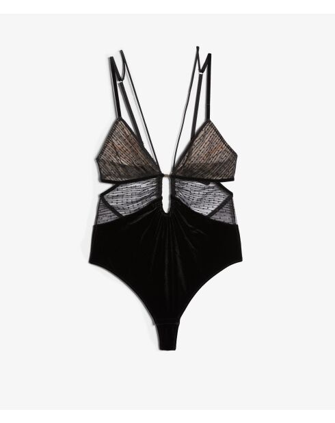 Body de una sola pieza negro sin aros Enlacee