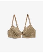 Sujetador minimizador con aros, grabado, caqui, oliva