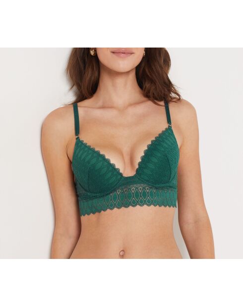 Push-up-BH mit Bügelgravur tannengrün