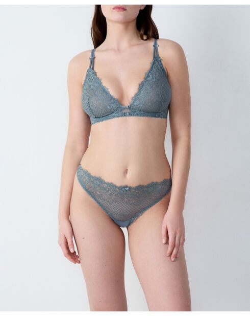 Sujetador con aros en color verde brillante