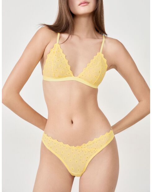 Pittige gele beha met beugel voor poppen