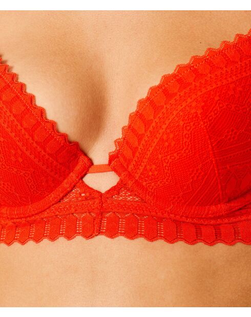 Oranje push-up bh met diamanten en beugel nr. 2