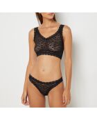 Honigschwarzes Set aus BH und Höschen mit Spitze