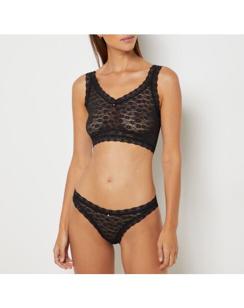 Set reggiseno e mutandine in pizzo nero miele