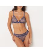 Blauwe bh zonder beugel in paquette