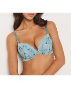 Push-up-BH mit Bügelstickerei Nr. 1 Escapade Blue Lagoon