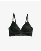 Zwarte bh zonder beugel met gravure