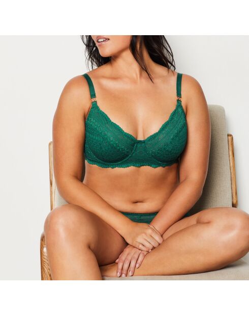 Sujetador con aros en verde Idole