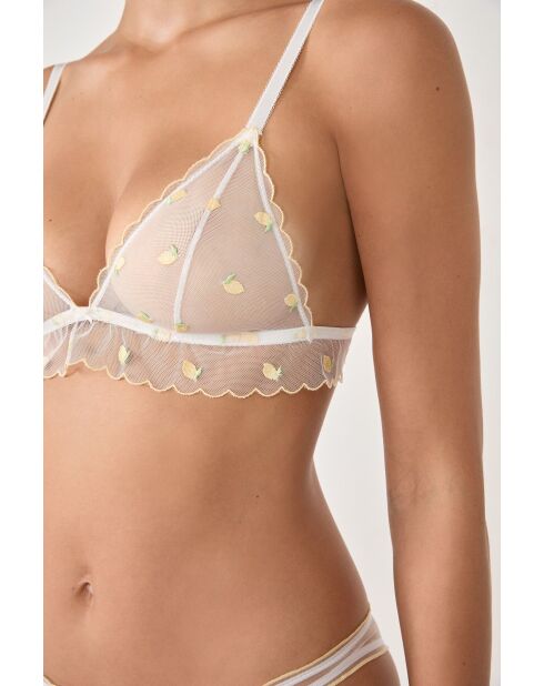 Fruitige witte bh zonder beugel