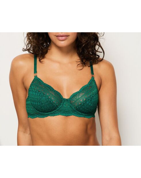 Sujetador con aros en verde Idole