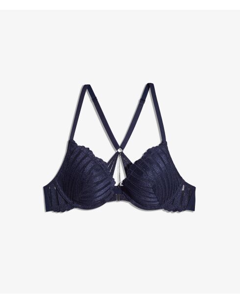 Prachtige marineblauwe push-up bh met beugel