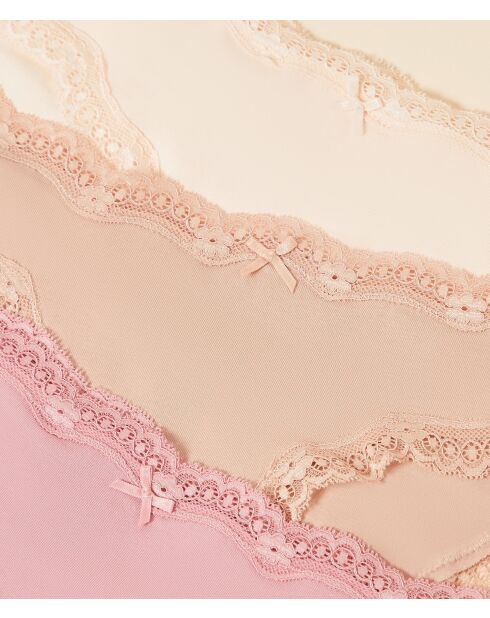 Pack de 3 braguitas Jim rosas