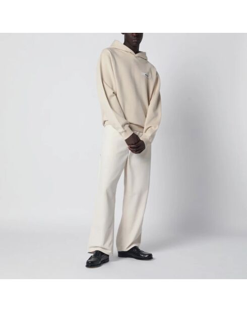 Beiger Kapuzenpulli aus Ripsband