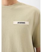 Hellgrünes Rips-T-Shirt