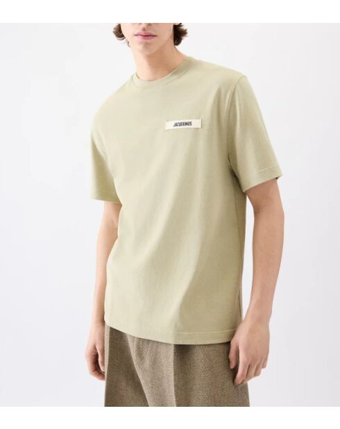 Hellgrünes Rips-T-Shirt