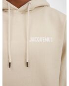 Felpa con cappuccio classica beige