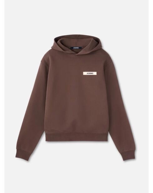 Sweat à capuche gros grain marron