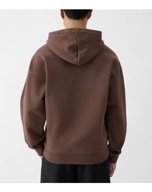 Sweat à capuche gros grain marron