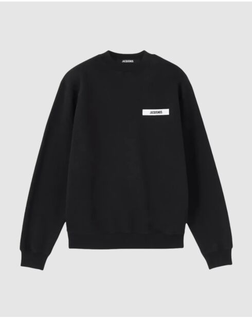 Das schwarze Grosgrain-Sweatshirt
