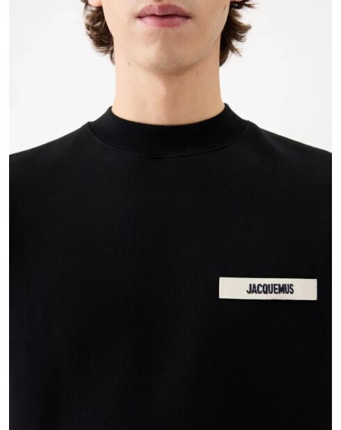 Das schwarze Grosgrain-Sweatshirt