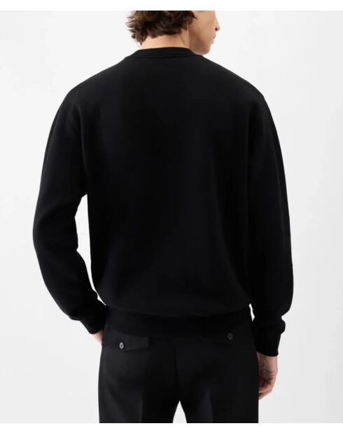 Das schwarze Grosgrain-Sweatshirt