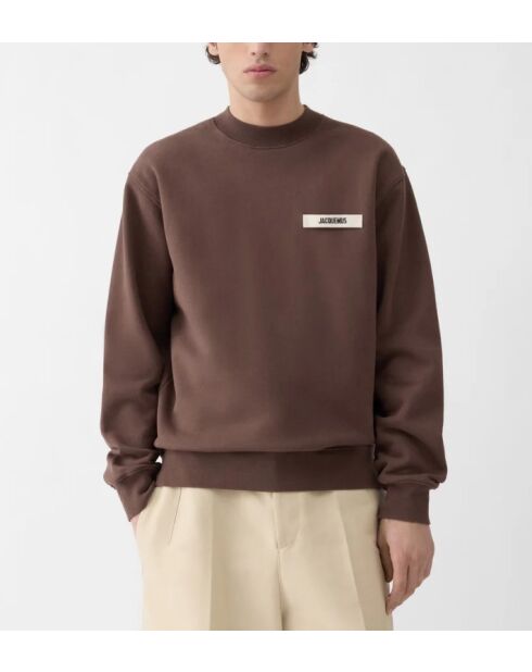 Felpa in gros-grain marrone