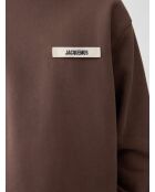 Felpa in gros-grain marrone