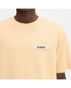 T-shirt met abrikozenprint van grosgrain