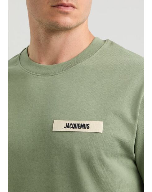 Khakifarbenes Rips-T-Shirt