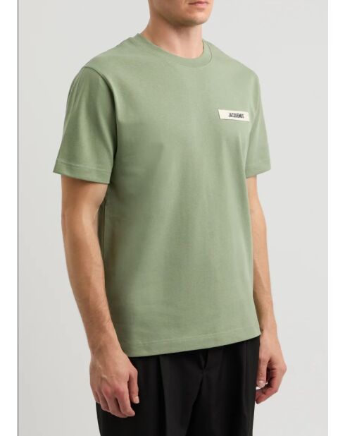 Khakifarbenes Rips-T-Shirt