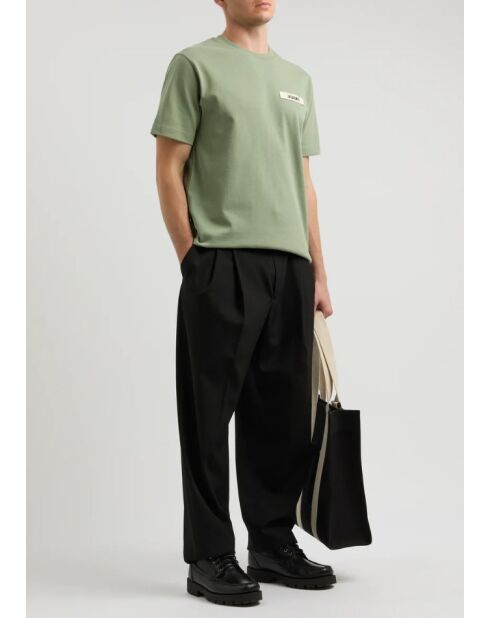 Khakifarbenes Rips-T-Shirt