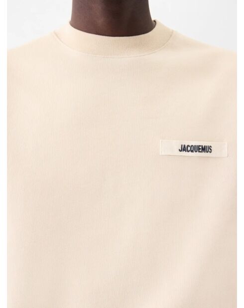 Beiges Sweatshirt aus Ripsband