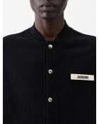 Zwart vest met grosgrain