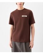 Braunes Rips-T-Shirt