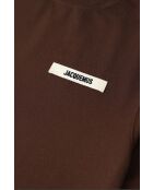 Braunes Rips-T-Shirt