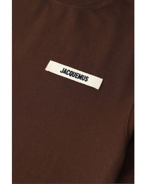 Braunes Rips-T-Shirt